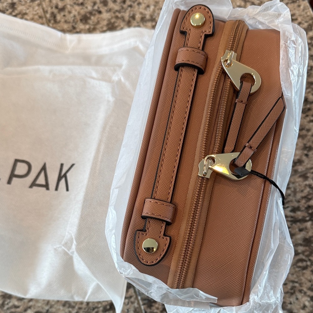 Calpak Mini Clear Cosmetics Case, Color :Camel